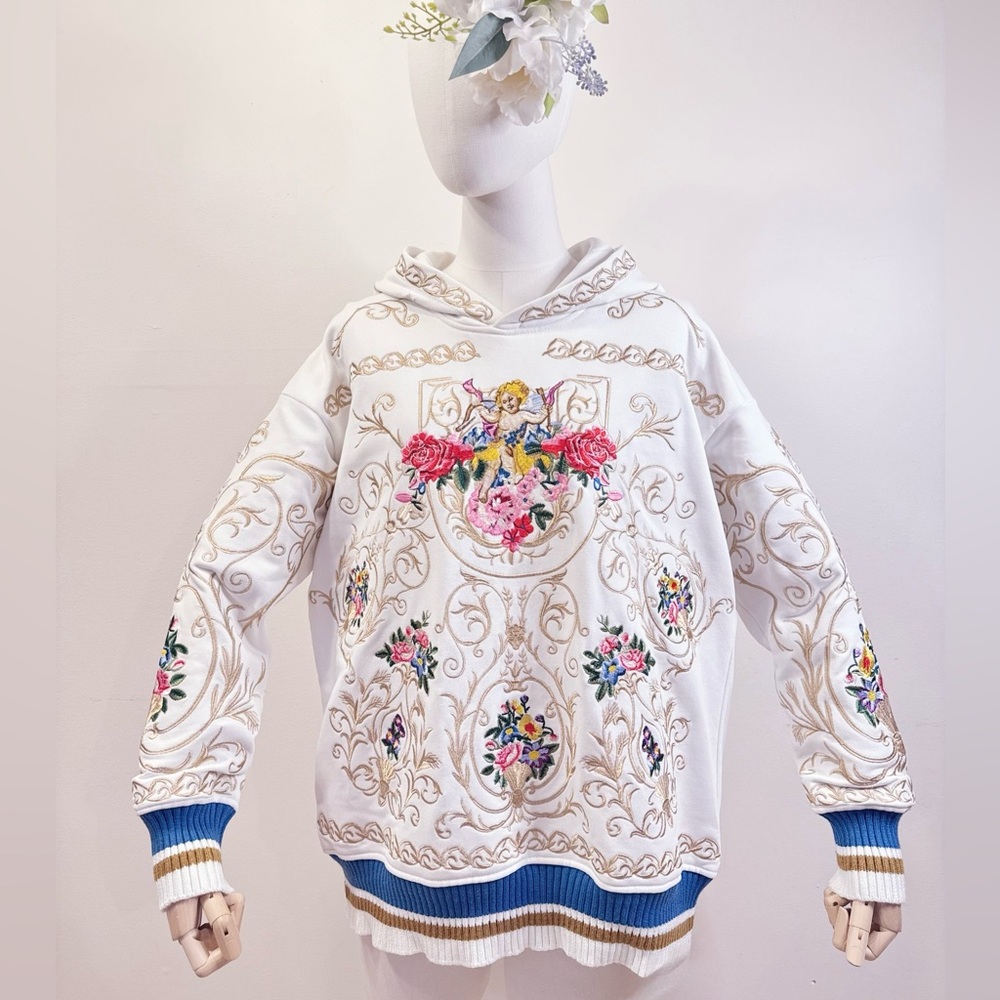 Floral Embroidered Hoodie
